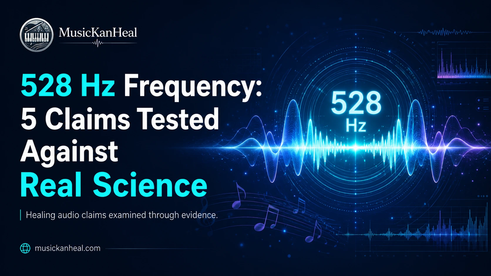 528 Hz frequency sound wave visualization for healing audio