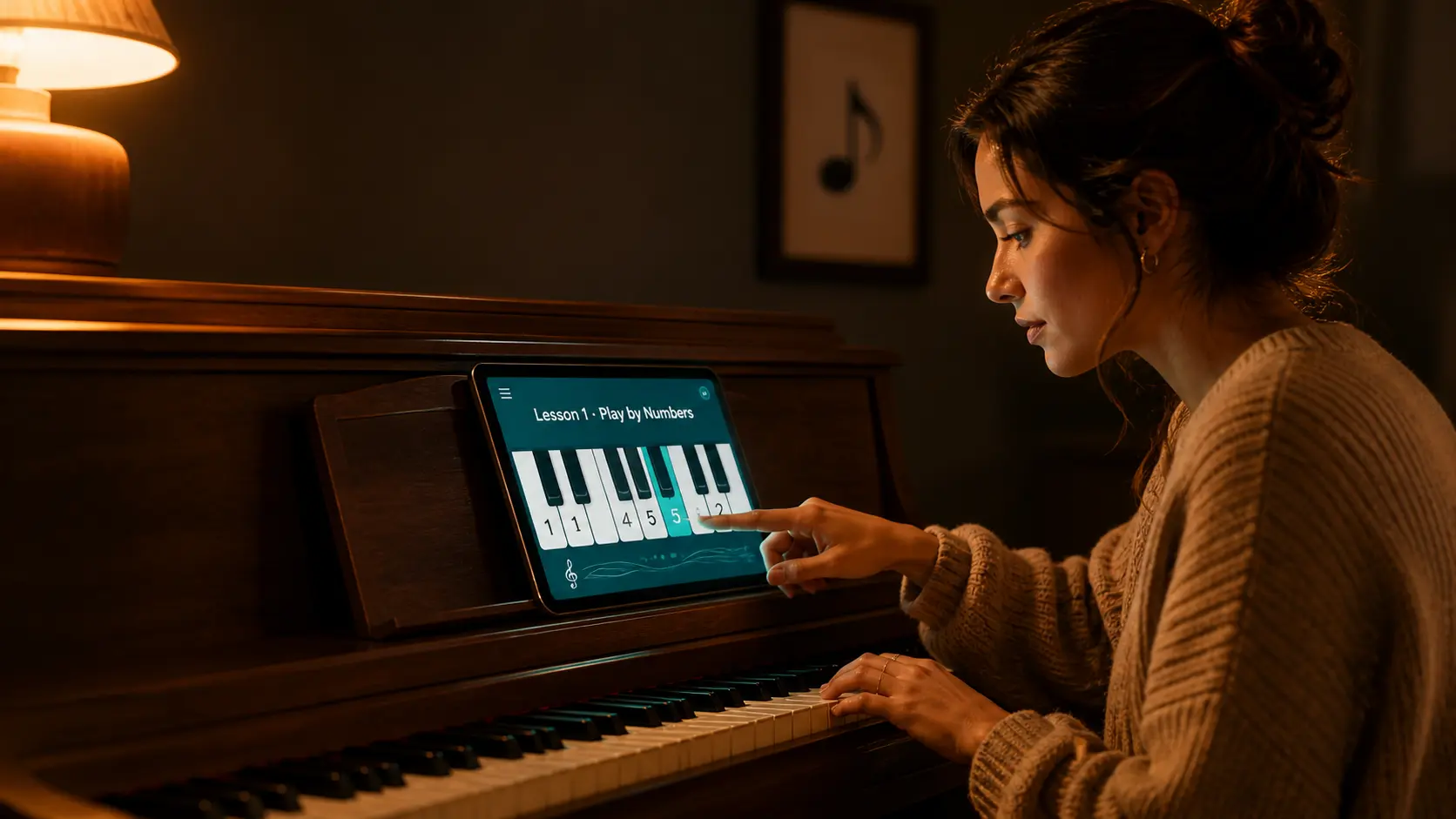 worship leader using best piano app for beginners to learn Nashville Number System