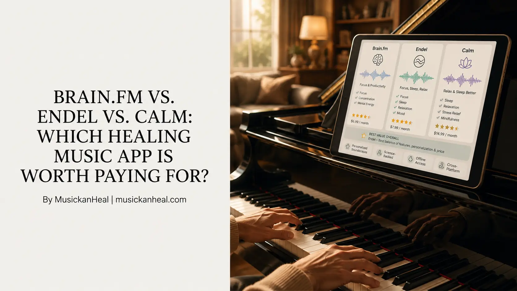 Brain.fm vs Endel vs Calm — Which Healing Music App Is Worth Paying For