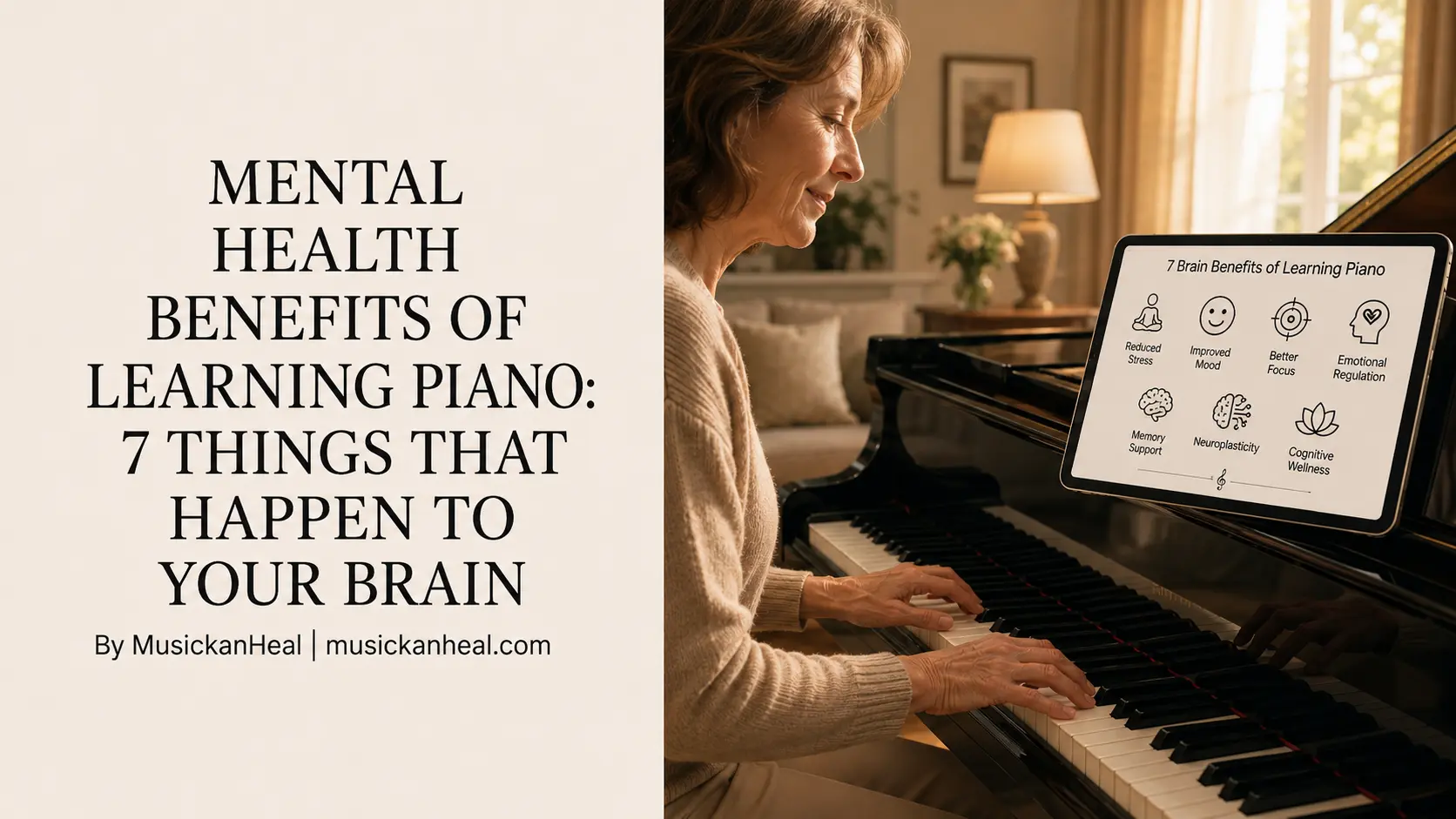 mental health benefits of learning piano feature image - 7 things that happen to your brain