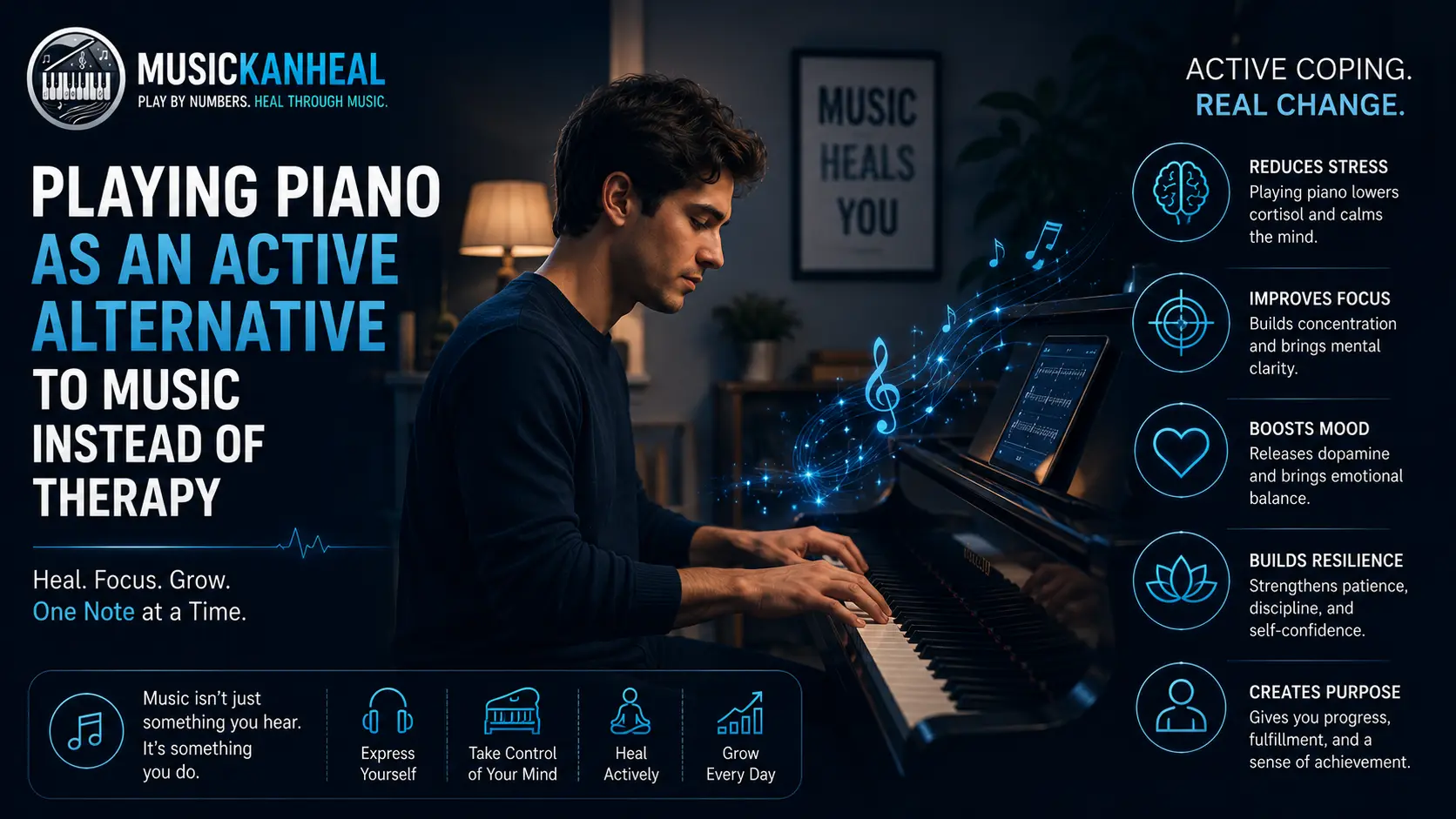 playing piano as an active alternative to music instead of therapy
